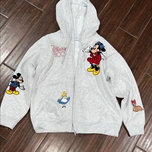 Disney Gray Hoodie with Colorful Characters